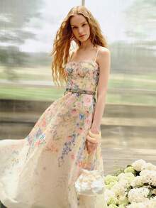 MOTF PREMIUM FLORAL PRINT BELTED DRESS - Multicolor - View 6