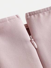 Girlism Tween Girls Sleeveless Dusty Pink Square Neck Mini Dress,Summer Elegant Party Princess Dress,Waist Cinched Solid Color Pleated Flower Girl Dresses - Pink - View 5