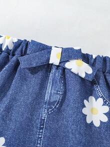 女婴吊带条纹荷叶边休闲背心套装，夏季 - 彩色 - 查看 5