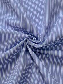 EMERY ROSE Plus Size Women Linen Striped Dopamine Vacation Blue Shirt - Multicolor - View 3