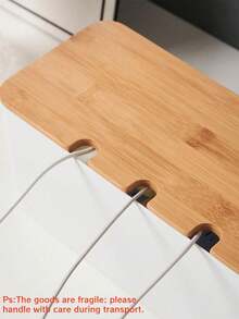 Caja grande para organización de cables - Organizador y cubierta de cables de estilo de madera para cables de TV, computadora, concentrador USB y regleta de alimentación debajo del escritorio - Material ABS - Multicolor - Ver 13