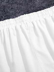 Manfinity Campus Court Men's Casual Letter Print Drawstring Shorts, Summer - White - View 5