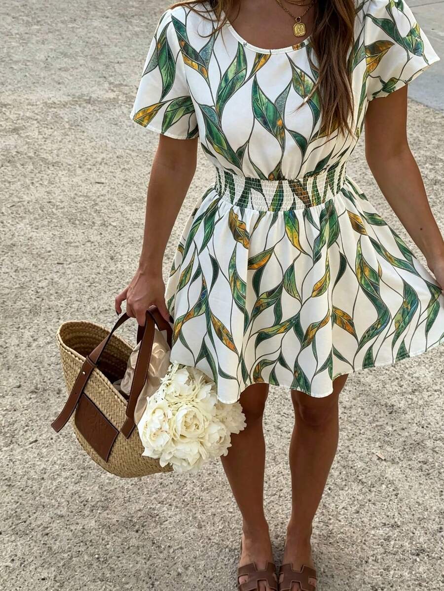 Pariaura Phong cách thường ngày - Phong cách thường ngày hiện đại Phong cách thường ngày - Phong cách thường ngày đi nghỉ mát Đầm phong cách đồng quê Đầm hè nữ Đầm hè nữ Đầm nữ Đầm hè có tay áo Đầm xuân nữ - màu xanh lá - Xem 1