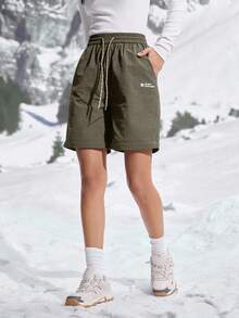 In My Nature Pantalones de senderismo casuales para mujer con cordón en la cintura - Gris Oscuro - Ver 2