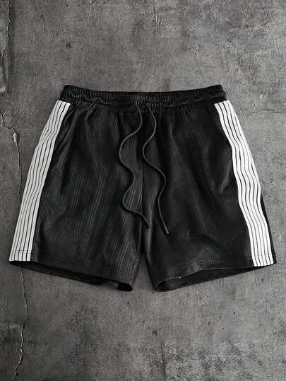 AXEPEAK 男士休闲抽绳腰带撞色短裤，日常百搭