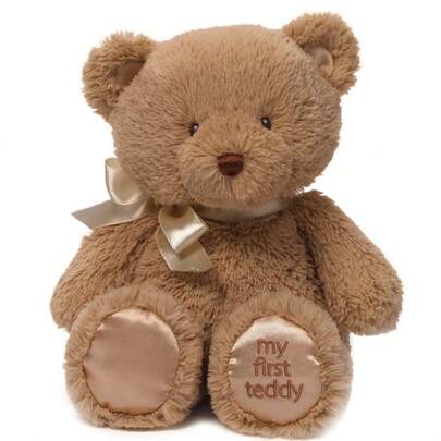 Spin Master Brown Teddy Bear Plush Doll 10" With Ribbon Bow, Soft Stuffed Bear Plush Figure With Classic Design, Cozy Decorative Plush For Room Display Or Gift Idea