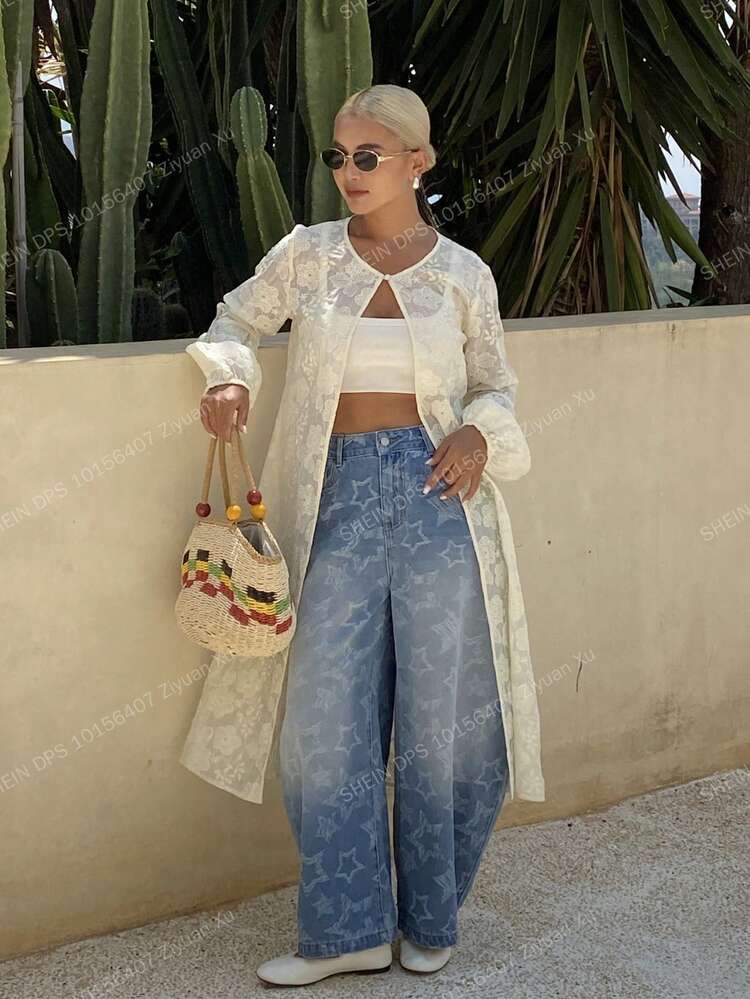 Loose Lace Blouse For Women, Suitable For Spring And Summer