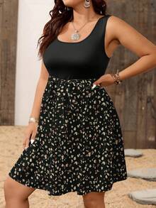 SHEIN VCAY Vintage Leopard Print Casual Minimalist Plus Size Dress, Suitable For Summer - Multicolor - View 5