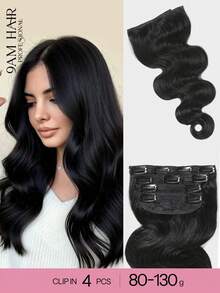 Body Wave Clip In Hair Extensions Human Hair, 8-24 Inch Clip In Extensions For Women, Body Wave Seamless Clip Ins Hair Extensions 4pcs Double Weft #1B Natural Black - Natural Black - View 17
