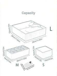 可折叠收纳盒布艺衣柜整理器抽屉隔断适用于衣服内衣胸罩袜子内衣白色或米色节省空间衣柜收纳家居装饰宿舍必备家居礼物 - 米色 - 查看 18