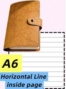 SHEIN Cuaderno de hojas sueltas A5/A6 con líneas horizontales/en blanco/cuadrícula, con una suave cubierta de piel desmontable para una escritura fluida y suave, útil para estudiantes, oficina y útiles escolares, vuelta al cole - Multicolor - Ver 15