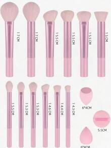 Juego de brochas de maquillaje, herramientas de maquillaje profesionales completas, almacenamiento portátil, perfecto para principiantes y caja de regalo festiva - Multicolor - Ver 3
