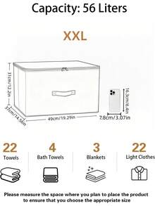 带盖可折叠收纳箱，防水袋，可用于整理衣物、玩具，米色亚麻布面料，加厚PP板，可堆叠，防刮擦，适合收纳床上用品、牛仔裤、卧室装饰品，家居收纳及季节性装饰，秋季礼物 - 米色 - 查看 14