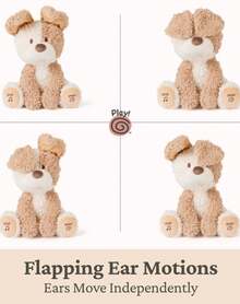 Spin Master Brown And Cream Puppy Plush Doll With Bow Ears, Soft Stuffed Dog Plush Figure With Cute Design, Decorative Plush Toy For Room Display Or Gift Idea - Multicolor - View 7