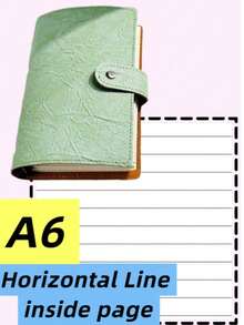 SHEIN Cuaderno de hojas sueltas A5/A6 con líneas horizontales/en blanco/cuadrícula, con una suave cubierta de piel desmontable para una escritura fluida y suave, útil para estudiantes, oficina y útiles escolares, vuelta al cole - Multicolor - Ver 39