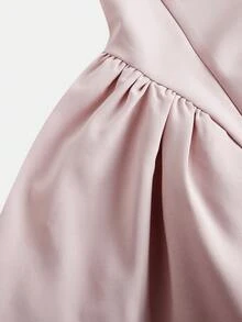 Girlism Tween Girls Sleeveless Dusty Pink Square Neck Mini Dress,Summer Elegant Party Princess Dress,Waist Cinched Solid Color Pleated Flower Girl Dresses - Pink - View 6