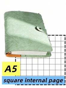SHEIN Cuaderno de hojas sueltas A5/A6 con líneas horizontales/en blanco/cuadrícula, con una suave cubierta de piel desmontable para una escritura fluida y suave, útil para estudiantes, oficina y útiles escolares, vuelta al cole - Multicolor - Ver 20