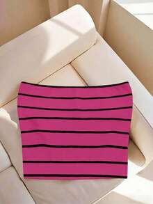 Everyssa Women's Striped Casual Versatile Daily Wear Tube Top - Multicolor - View 2