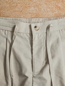 VENTUSAIL Men's Solid Color Casual Linen Pants,Beige Autumn Loose Fit Drawstring Lightweight Beach Vacation Holiday,Old Money Vintage Style,Spring To Summer - Apricot - View 6