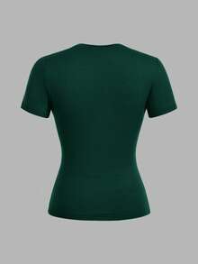 SHEIN EZwear 两件套休闲简约基础款圆领短袖打底衫，适合春夏穿着 - 彩色 - 查看 4