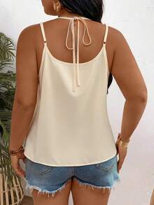 EMERY ROSE Blusa de uso diario versátil y casual de unicolor para mujer talla grande - Albaricoque - Ver 2