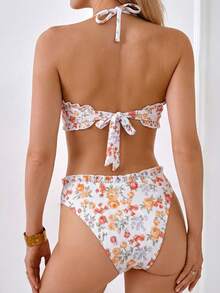 Swim Mod Bộ bikini in họa tiết gân sọc thời trang với thiết kế bèo nhún, gợi cảm và được ưa chuộng cho mùa xuân/hè. - Nhiều màu - Xem 3