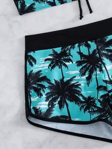 SHEIN Swim Conjunto de bikini estampado de estilo vacacional para mujer (patrón estampado aleatorio) - Multicolor - Ver 7