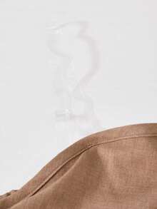 Bộ áo liền quần không tay dáng rộng thanh lịch dành cho bé gái, chất liệu vải dệt thường ngày, thích hợp mặc hàng ngày vào mùa xuân/hè. - Cà phê nâu - Xem 5