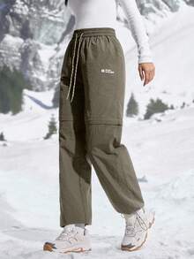 In My Nature Pantalones de senderismo casuales para mujer con cordón en la cintura - Gris Oscuro - Ver 5