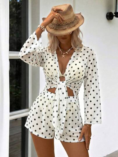 Swim Vcay 2pcs Women Beachwear Kimono Coverups Set , Stripe Printed Shirt And Short Pants Mesh Swimwear For Outdoor Dates, Beach Parties, Wearing Sexy, Outdoor Wedding Season Velentines, Suitable For Going Out, Concert, Party, Club Outfits, Date, Night Out,Vacation ,Beach Outfits,Garden Wedding Guest Dress, Elegant Sclothes For Women,Date,For Autumn And Winter Spring Summer Swimwear