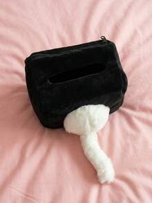 Joivida 1Pc/2Pcs Cute Naughty Cat Tissue Box, Creative Plush Tissue Holder, Unique Doll Box For Decor & Storage - Multicolor - View 5