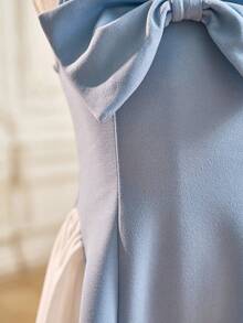 SHEIN 女童编织方领3D蝴蝶结无袖休闲连衣裙 - 彩色 - 查看 7