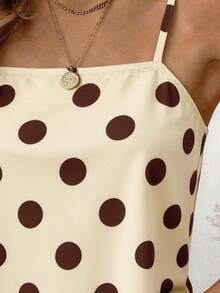 Polka Dot Digital Print Fashionable Minimalist Women's Camisole, Gift For Friends - Multicolor - View 3