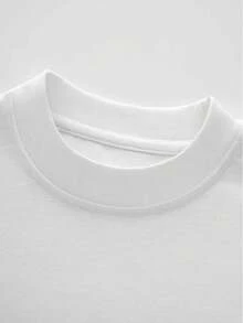 Women's Clothing, Unisex Summer Cotton T-Shirt, Cartoon Print, Round Neck, Couple Style, For Daily Indoor And Outdoor Use, Designer Women's Clothing. - 白色的 - 查看 4