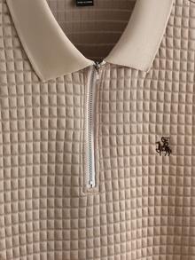 Core Aspect Bộ áo polo ngắn tay và quần short nam kiểu dáng thường ngày, chất liệu vải dệt kim móc, bộ áo polo nam thường ngày, bộ áo polo nam thêu, bộ 2 món thường ngày. Cũng là món quà lý tưởng dành cho chồng, bạn trai hoặc bạn bè. - Màu Khaki - Xem 3