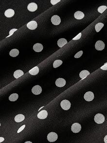 SHEIN MOD 女士时尚优雅波点印花吊带背心 - 黑色 - 查看 5