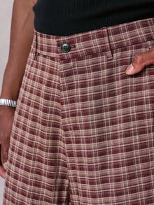 STYNVO Quần đùi lửng 3/4 kẻ caro dáng rộng dành cho nam - Nhiều màu - Xem 5