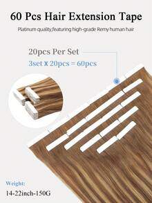 60 lọn tóc nối dạng băng dính, 100% tóc thật #P4/27, màu nâu trung bình và vàng nhạt, kiểu tóc thẳng, dài từ 14-22 inch. Tóc nối mềm mượt, liền mạch, vô hình, chất lượng cao, dày dặn, khỏe mạnh, phù hợp cho tóc mỏng và sử dụng tại salon. - SP4/27 - Xem 2