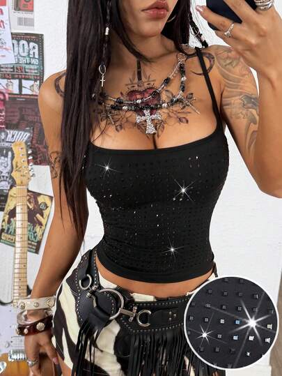 Coolane Áo hai dây dệt kim màu đen dành cho nữ