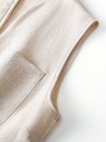 EMERY ROSE Women's Solid Color Minimalist Sleeveless Short Dress, Casual Everyday Wear - Apricot - View 3