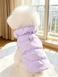 Dog Clothing - Autumn/Winter Style - Light Purple Pet Coat Jacket With Three Layers Of Thick Insulation. Better Than Teddy Bear For Yorkshire Terriers And Small To Medium-Sized Dogs For Winter. - Mauve Purple - View 9