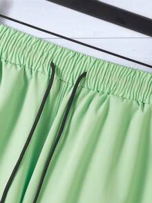 Manfinity RSRT Men's Ombre Round Neck Short Sleeve T-Shirt And Shorts Casual Daily Outfit - Green - View 7