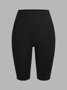 SHEIN EZwear 3件套女士休闲针织修身短款打底裤，黑/蓝/黄，夏季 - 彩色 - 查看 3
