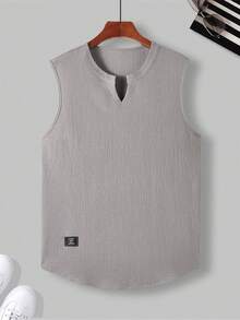Manfinity Homme Men's Casual Versatile Daily Wear Top, Holiday - Light Grey - View 3