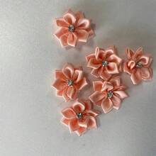 30 piezas/set Accesorio de decoración de prendas de unicolor, diseño de flor de cristal de fantasía de tela linda para manualidades de joyería DIY para coser - Color del capullo de nieve - Ver 19