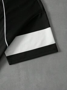 PAVTROS Áo thun nam tay ngắn cổ tròn phối màu tương phản, kiểu dáng casual, đa năng cho mùa hè. - Nhiều màu - Xem 6