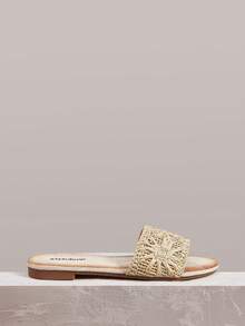 Styleloop Women's Crochet Sun Casual Bohemian Style Flat Sandals - Apricot - View 1