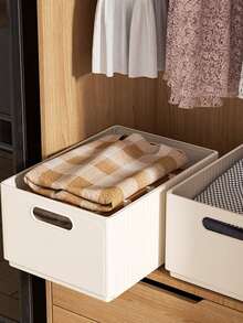 A Collapsible And Stackable Kitchen Storage Box, A Plastic Storage Box With Ventilation Design, A Drawer-Style Cabinet Storage Box, And A Countertop Snack Storage Box. - Multicolor - View 7