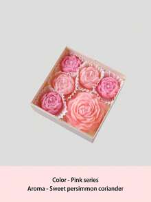6 Pieces /Set Of Peony Scented Candles, Lavender Fragrance, Rose Fragrance, Home Decoration, Valentine's Day Gift, Wedding Decoration, Party Table Decoration, Candle Ornaments On The Table, Christmas Gift, Gift For Friends, Suitable For Any Occasion: Christmas, Birthday, Mother's Day, Father's Day, Anniversary Gift, Thanksgiving, Valentine's Day - Multicolor - View 18