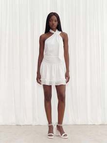 Sandalias de tacón alto para mujer con plataforma y tacón ancho, de piel de poliuretano blanca, con moño falso de perlas, resistentes al agua y de moda, ideales para el día de San Valentín - Blanco - Ver 2